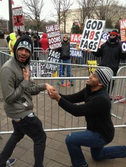 tackhy:  oversized-paradise:  littl3-0ld-m3:  showmyspine:  ishsweeney:  myintriguing:  My friends decided to take a lovely pic for the Westboro Baptist Church. They’re not gay but they support gay rights  This is the most gangsta shit I have ever seen