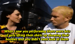 slimkaniff:  Eminem at Warped Tour, 1999.