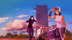 vampyrrhicvictory:  I have some animation done, but I wanted to share a little preview of the redraw before posting that. More to come! Credit to Studio Mir for the background and my trace of Korra and Asami (to make it match the rest of the animation,