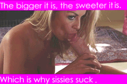 sissy-pussy-galore:  We are not meant to get sucked, we are meant to suck, we are sissies.  It has been over two years since my sissy clit was sucked as all my pleasure now comes from sucking real man sized cocks&hellip;it&rsquo;s my destiny as a sissy