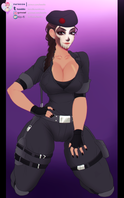   Finished Caveira flatcolor commission from Rainbow Six Siege for SlickHi-Res   all the versions are up in Patreon!Versions include: -Facepaint/No facepaint-Traditional-Bikini-Lingerie-Nude  ❤  Support me on Patreon if you like my work ! ❤❤ Also