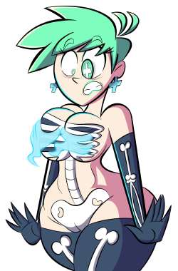gerph18up:  ck-blogs-stuff:  ck-blogs-stuff:  Halloween: Ghostly Boob Groping! by CK-Draws-Stuff  Here’s the last Halloween pinup I had in store. Here we have OC Mint Gamergirl from the artist named @gerph18up / @gerph in a fine as hell skeleton suit