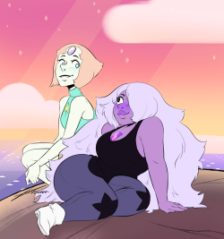 Ok, who’d have thought&hellip;.I made a bg lmaoAlso some Pearlmethyst? Idk u can read it as romantic and as non-romantic, I just wanted to draw them together =u=