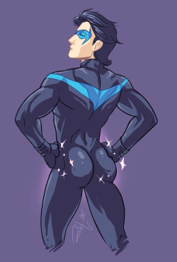 ackanime:  Doodling and getting back into the flow of work. Here have some Nightwing sparkle booty since I’ve been indulging in a lot of DC bat family comics lately.
