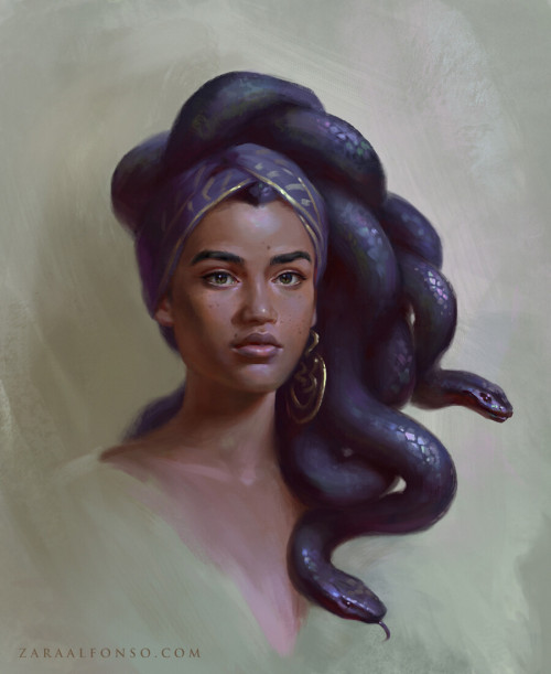 thecollectibles:Medusa Portrait by  Zara Alfonso  