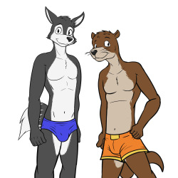 Waterways - Kory and SamakiBit of fanart, for the first furry fictional couple that I really got invested in when I was a barely legal teen.  For those that were around 7 years ago, Waterways was a furry fiction story by Kyell Gold on the old yiffstar