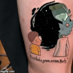 irresistibleattractions:    Roy Lee Rowlett, ‘It’s called a green screen Morty’ Tattoo !