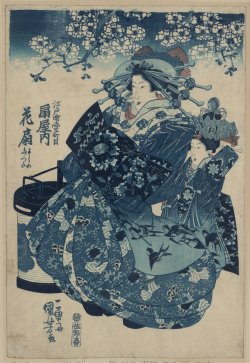 taishou-kun:  Utagawa Kuniyoshi 歌川 国芳 (1798-1861)A fugiya uchi hanaougi あふぎや内花扇 (The Courtesan Hanao of Ougi-ya) - 1830-1844 - JapanSource : World Digital Library