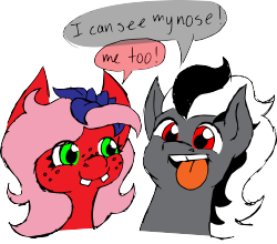 thesweetadventuresofstrawberry:  tazer-arien:  Nothing to see here, just two chubby baby ponies with dental problems. Did I say dental? I meant mental but dental too… yeah… Everypony look at Donny’s nose! No reason, just look at it. My first try
