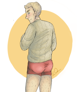 orcabelly:  a commission for griffin who wanted john watson in his oatmeal jumper. and he didn’t specify not to draw butts so i went ahead and drew a butt. commission info can be found here! 