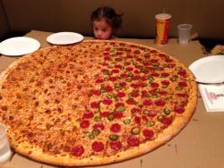 greeneyes-anddimples:  foodhumor:    She asked for the biggest pizza they had    She’s definitely questioning her life. 