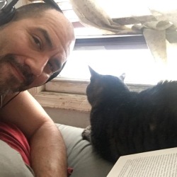 camerasandmirrors:A book, a cat, coffee, and a snowy window. Heaven.  #snowday