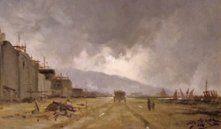 Jules Tavernier (Paris 1844 - Honolulu, Hawaii, 1889); Sausalito - California, 1881; oil on canvas, 30 x 24 cm; Saint Marys College of California, Moraga