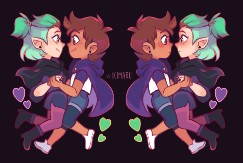 some Lumity I did for a charm, with the old hairstyle bc it was before that ep aired 8′)