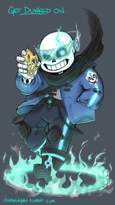 itsmandymo:  My brother came up with the idea that Sans was a time cop, fixing all the timelines, and being pretty cool and un-lazy, before everything fell apart. So, here he is. (Also drawn on my phone, because, like Sans, I am lazy and I like to sit