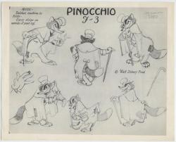 broken-down-merry-go-rounds:Model sheet from Pinocchio (1940)
