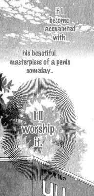bl-manga-quotes:  “If I become acquainted with his beautiful masterpiece of a penis someday, I’ll worship it.”  Manga: Boku wa Subete wo Shitteiru Author: Takaku Shouko