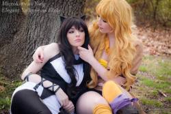 YESSSSSS. We are so cute &lt;3 Blake is Elegant Valkyrie: https://www.facebook.com/ElegantValkyrieDesign/I’m yang! https://www.facebook.com/Microkittycosplay/we have a photoset (safe for work aaaaand not safe for work) coming out in July, but as