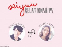 luxicity:  Seiyuu Relationships | Animes where seiyuus work together ★ Suzumura Kenichi &amp; Sakamoto Maaya ★ Feel free to request for other seiyuu partnerships. 