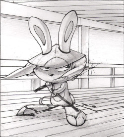 the-valley-dwellers:  Rabbit from Skunk-Fu! A Manga style approximation. ^.^  I Have problems with pespective LOL… But I love that pose.