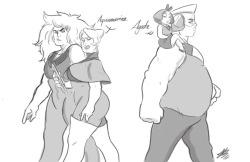 ijessbest: I needed to get this idea out of my system xD In my head they both politely hate each other. Aquamarine, I know that I’m going to love to hate you  the air is so thicc~ ;p