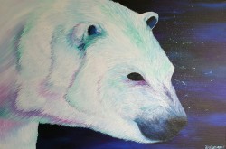 bears&ndash;bears&ndash;bears:  “Polar Bear” 24&quot;x36&quot; acrylic on canvas by Ra'Chel Alexander  Art work is available for purchase on etsy at RaChelStudios 