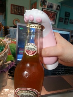 Gettin my drank on with my my new cute as fuck bottle opener. Not a lick of shame. Innis and Gunn is fucking great, by the way. My new favorite beer.
