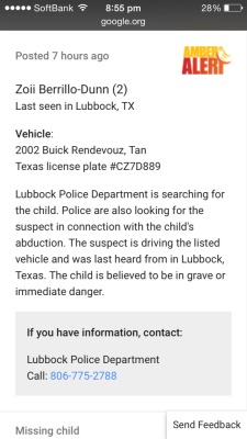 darkwaving:A little girl has been kidnapped in Lubbock Texas- Please boost!If any information contact 806-775-2788