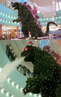 Best christmas tree ever!  Godzilla christmas tree is awesome