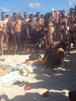 mycheatinggf:  It was your first big springbreak and you and your girlfriend went to the beach where all the parties were at.  The two of you, especially your girlfriend, were already pretty drunk but she told you to get some more drinks.  When you came