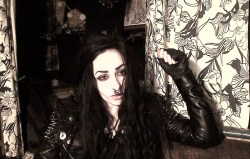 black-metal-hermit:  lycan-art:  I’m so beyond tired and ready to pass out  but I missed you Gatharus   Your jacket is rad as fuck yo.  yessss. i&rsquo;m going to up cycle a jacket i scored at a thrift shop the other day and the arm spikes on this