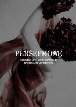 janeyrs:  Greek Myth:         Goddesses  －  Persephone↳ In Greek mythology, Persephone, also called Kore (“the maiden”), is the daughter of Zeus and Demeter and is the queen of the underworld. Homer describes her as the formidable, venerable