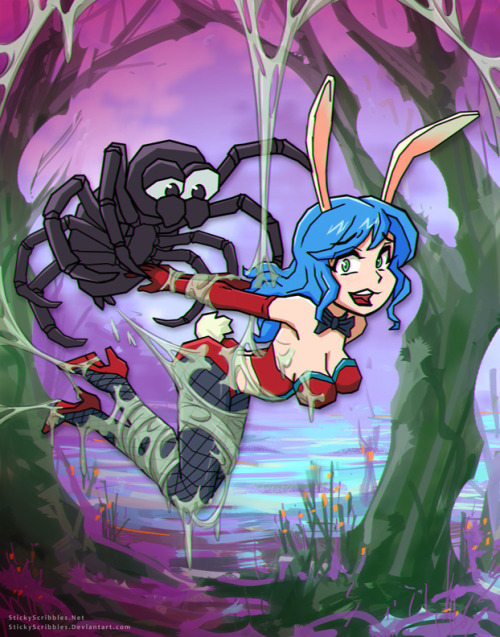 Wild Bunny Girl More Spider Bondage 2One way to tame a naughty wild bunny girl, is with sticky spider webs.//Like what you see? Support us for more on going art content, naughty versions, and events at:StickyScribbles.nethttps://gum.co/djQcAhttps://sticky