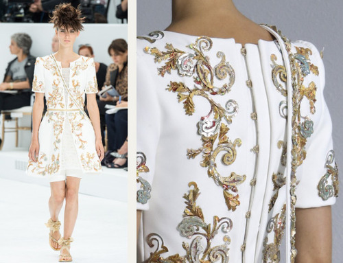 Glossary: Fastenings | The Cutting Class. Chanel, Haute Couture, AW14, Paris. Fastening detail on embellished garment.