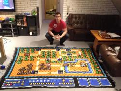 theomeganerd:  Dedicated fan spent 6 years crocheting a Super Mario Bros. 3 blanket   I want!
