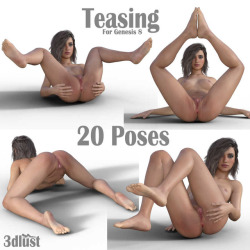   	A set of 20 sexy poses for the new Genesis 8 figure allowing  	her to flaunt, tease and show off her lady parts. Featuring   	classic spread eagle poses to more seductive teasing poses.  Ready to go with Daz Studio 4.9  and G8F! Check the link for