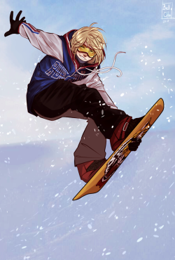 bellchaan:  Yuri praticando outra modalidade esportiva? Que tal Snowboard? &lt;3  
