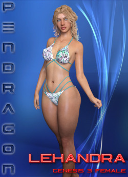 PENDRAGON has a brand new beautiful figure for your Genesis 3 Females! Meet Lehandra.  Lehandra is a gorgeous character created for Genesis 3 Female, with  unique head and body morphs and a complete texture. She also has 5 eye  options, 5 eyeshadow option