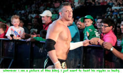 wwewrestlingsexconfessions:  Whenever i see a picture of Alex Riley. I just want to twist his nipples so badly.  Haha when ever I seen Alex I get so horny! :P