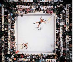  Aerial Shot of Muhammed Ali after knocking out Cleveland Williams in 1966. 
