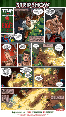 classcomics:  The December 2013 STRIPSHOW episode… &ldquo;I’ll be home for Christmas&rdquo; starring Trip and Glow Worm, with GORGEOUS art by the incomparable JACOB MOTT!  Illustrations by Jacob Mott. Story by Patrick Fillion. Trip and Glow Worm