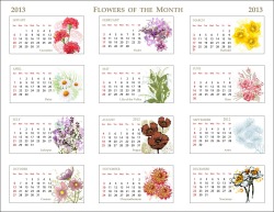 Printable 2013 calendar with birth month flowers (click the pic to be teleported to the site)