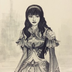 noblesoul:  Fanart of my character as elementalist in Guild Wars 2. This is step two of the earlier sketch in copic marker. It was a lot harder than digital. I do commission of your Guild Wars 2 Characters. Please email michi@michidoan.com if you want