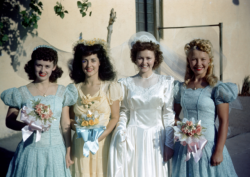 yesterdaysprint:Wedding party, California,  August 15, 1943  