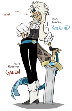 yessu:  Galen was a real dude but he was cursed so now he’s a literal Honedge, trapped inside his own weapon Roz finds him on accident and they end up soulbound and they don’t play nice with each other (or at least she doesn’t with him. she’s