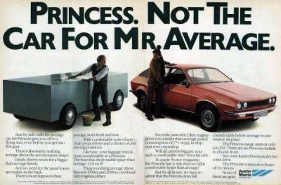 1978 advert for the Princess 2, a failed attempt to challenge the Ford Cortina