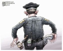 cartoonpolitics:  “Who will protect the public when the police violate the law ?” .. (Ramsey Clark)