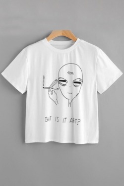 chocolatelinuniverse:  Printed T-shirtsAlien - FriendsGirl pwr - PlanetMeow - Girl powerCat - AlienFish - LetterUp to 43% off！！