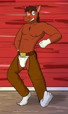 Raffle Request - Blake lost a bet and had to dance a jig wearing his ass-less chaps.  The jock strap was to be sure his ass was hanging out.