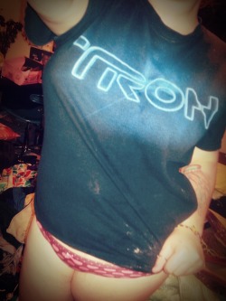 My Tron shirt got covered in flour while I was baking.